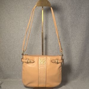 Coach Colette Leather Crossbody With Snake Skin Embossed Trim